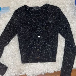 Sparkly black cropped long sleeve